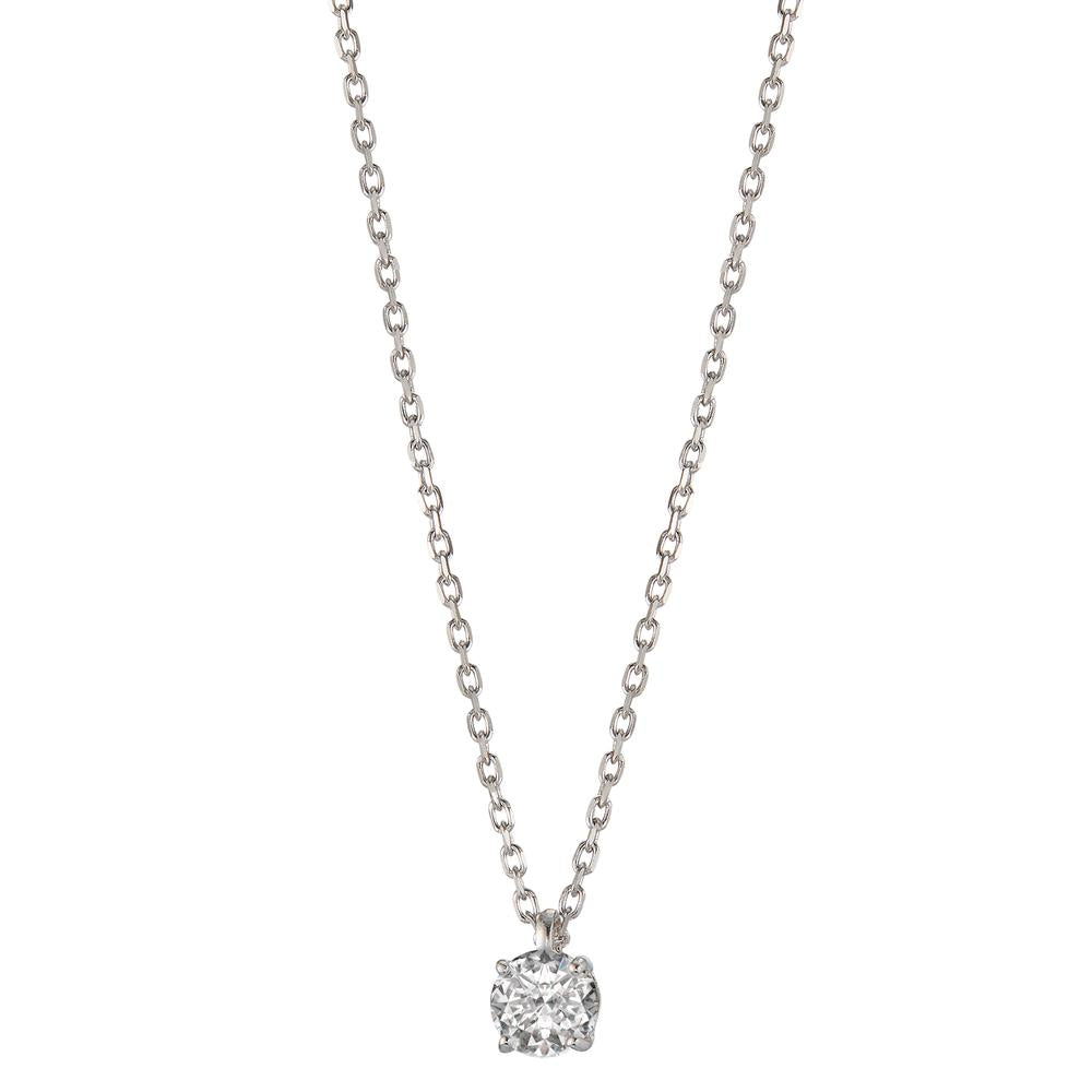 Necklace Silver Zirconia 5 mm Rhodium plated 38-45 cm