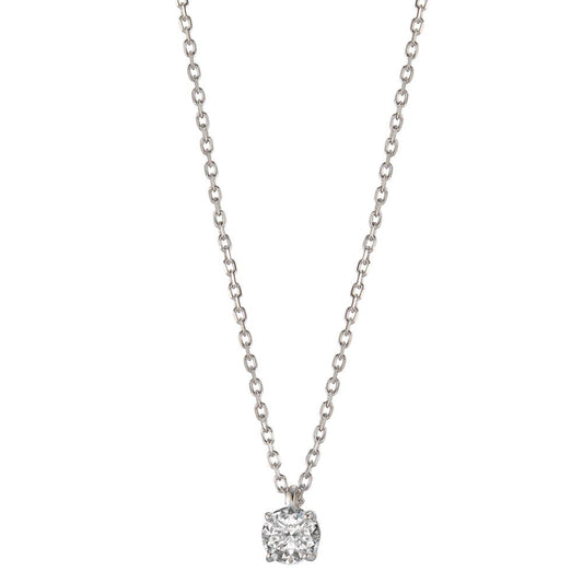 Necklace Silver Zirconia 5 mm Rhodium plated 38-45 cm