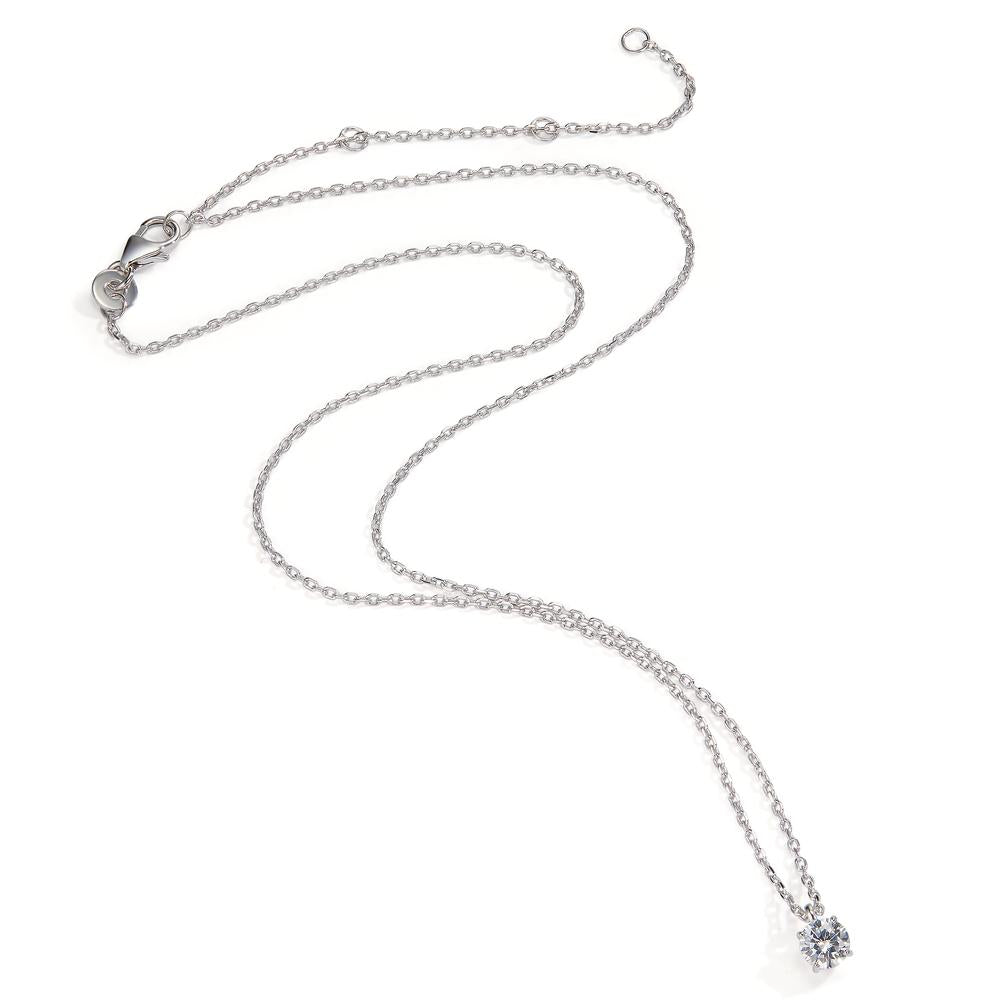 Necklace Silver Zirconia 5 mm Rhodium plated 38-45 cm