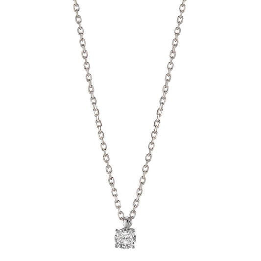 Necklace Silver Zirconia 4 mm Rhodium plated 38-45 cm