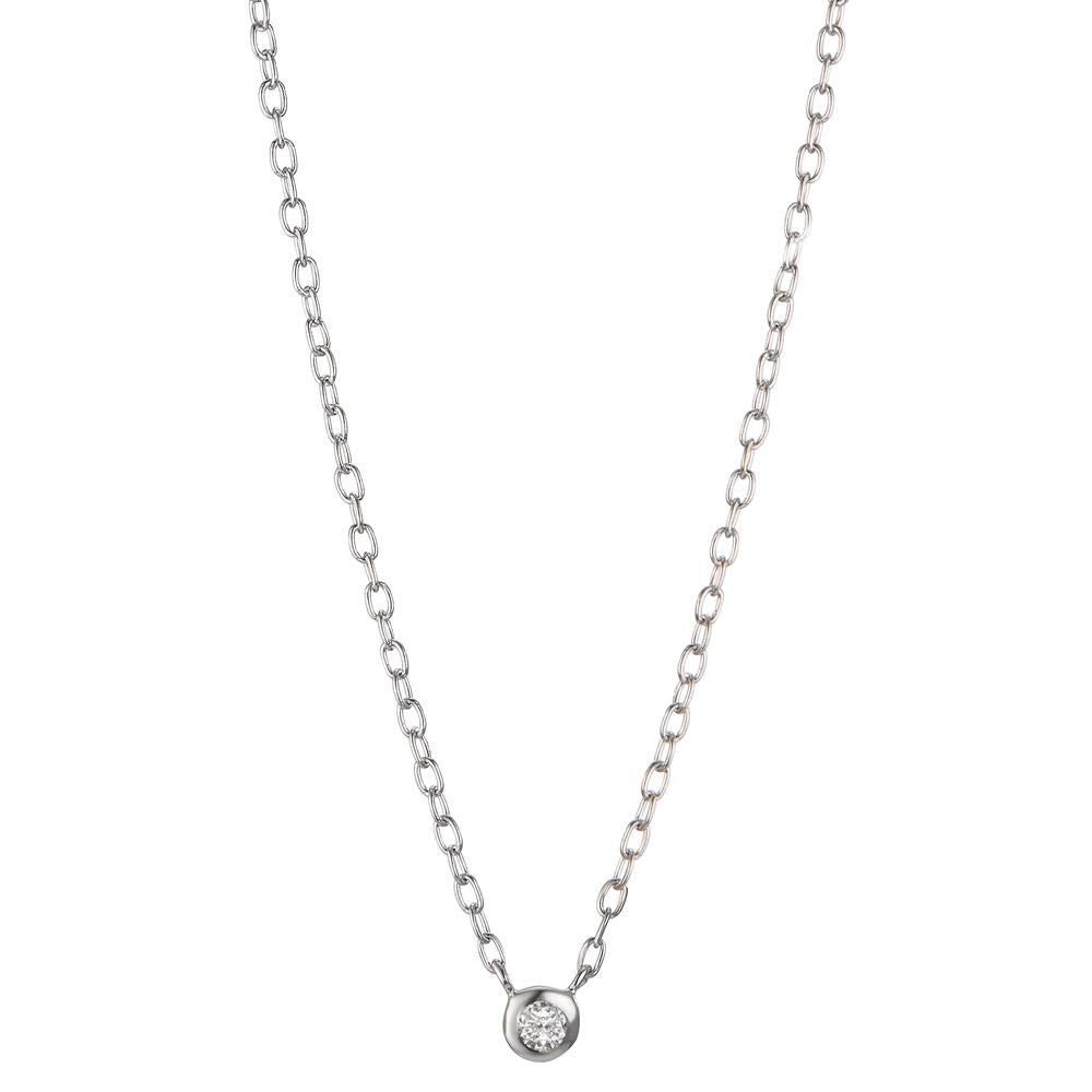 Necklace Silver Zirconia Rhodium plated 40-45 cm