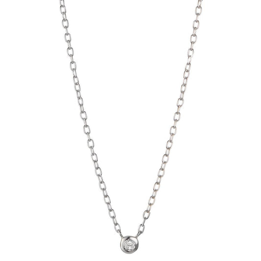 Necklace Silver Zirconia Rhodium plated 40-45 cm