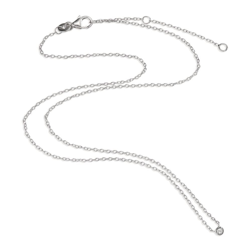 Necklace Silver Zirconia Rhodium plated 40-45 cm