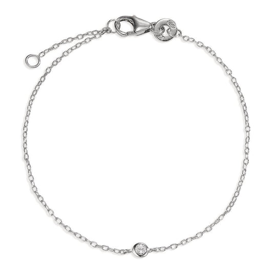 Bracelet Silver Zirconia Rhodium plated 16-18 cm