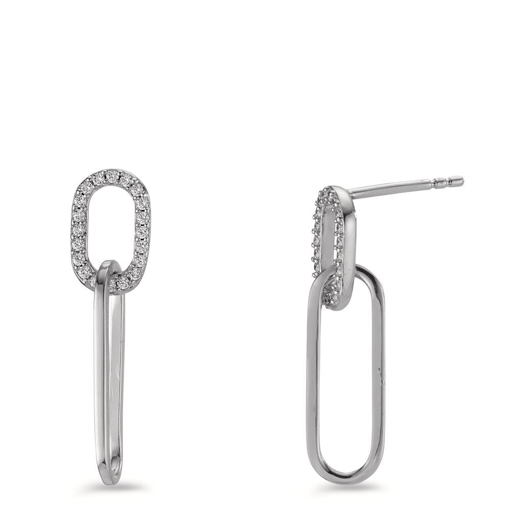 Drop Earrings Silver Zirconia Rhodium plated