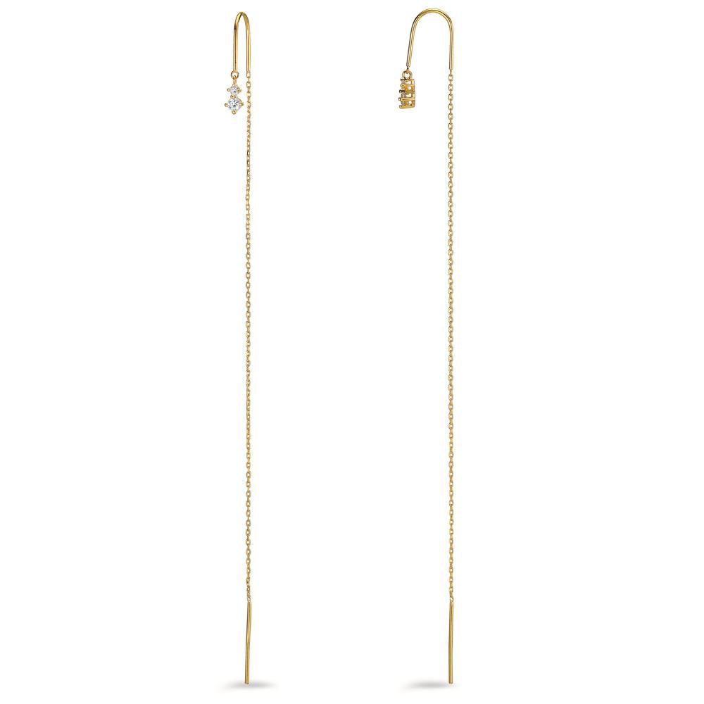 Threader Earrings Bronze Zirconia 4 Stones