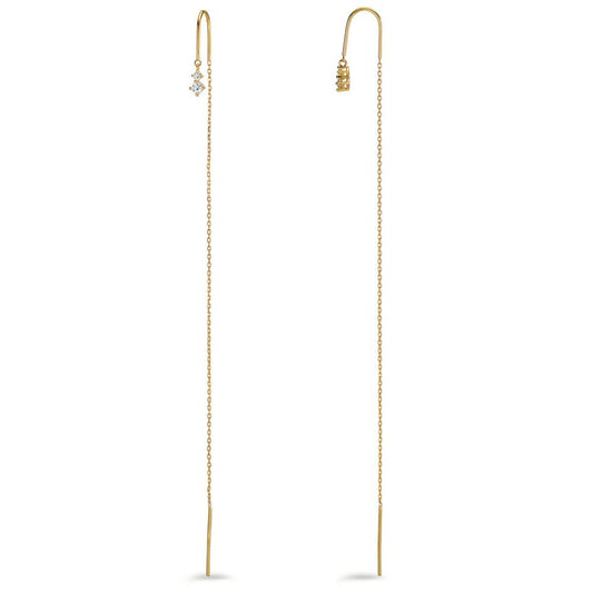 Threader Earrings Bronze Zirconia 4 Stones