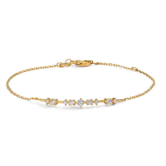 Bracelet Bronze Zirconia 9 Stones 16-18 cm