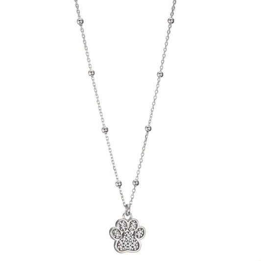 Necklace Silver Zirconia Rhodium plated Paw 42-45 cm