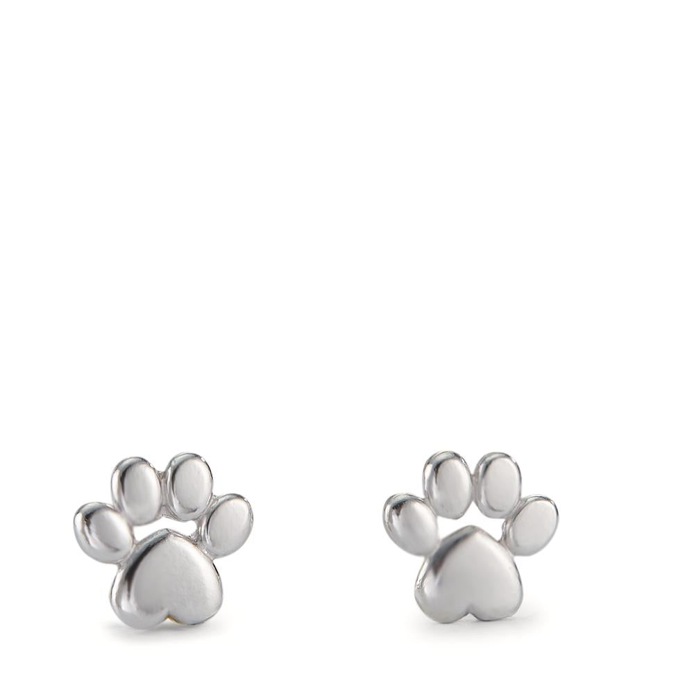 Stud earrings Silver Rhodium plated Paw Ø7 mm