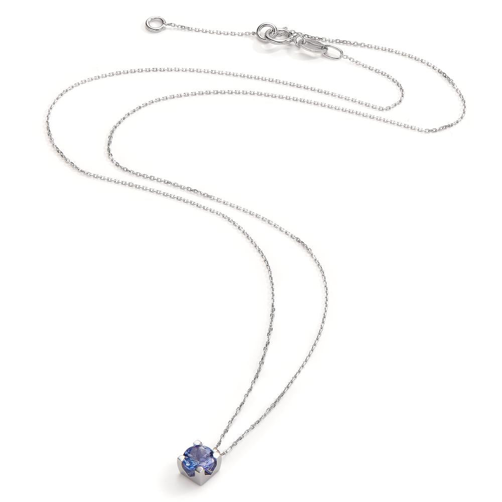 Necklace 18k White Gold Tanzanite 0.48 ct 40-42 cm