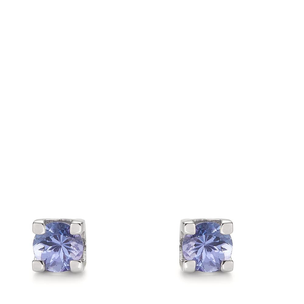 Stud earrings 18k White Gold Tanzanite 0.96 ct, 2 Stones