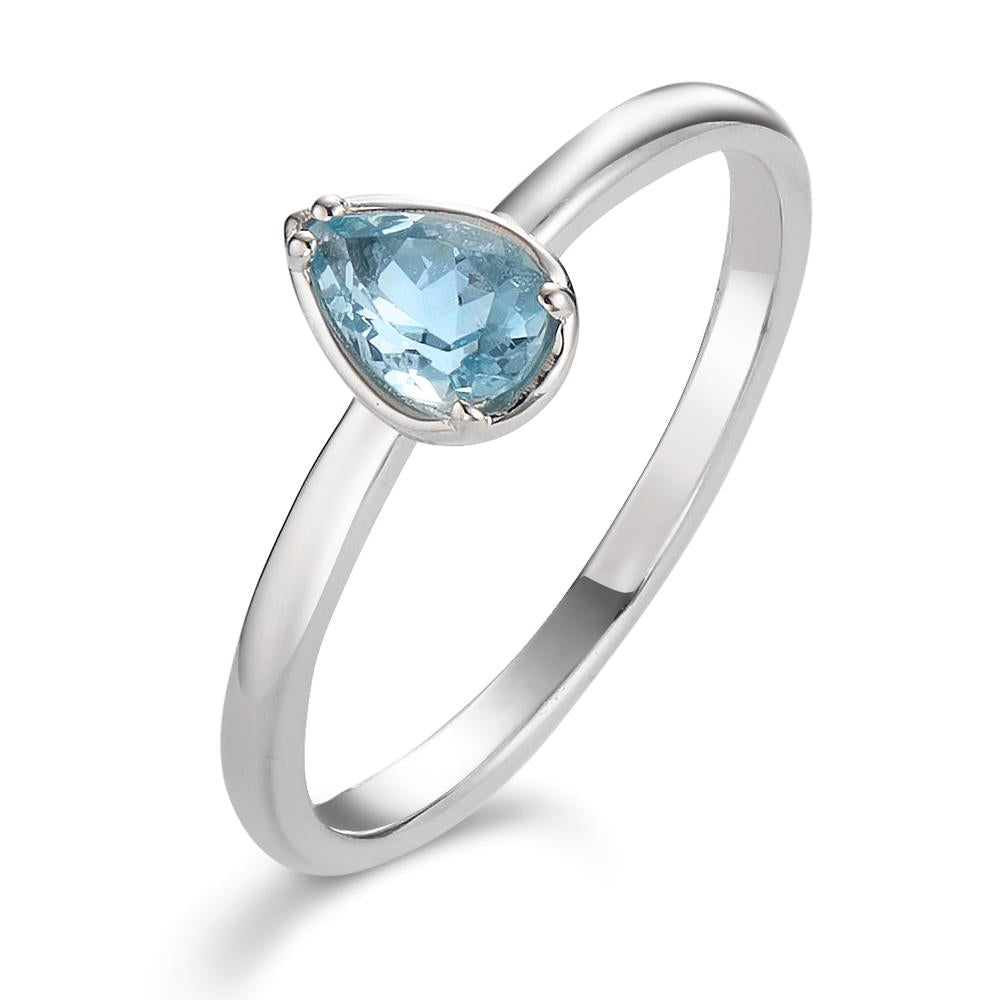 Ring 18k White Gold Aquamarine 0.40 ct