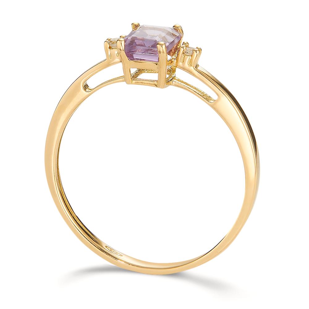 Ring 18k Yellow Gold Amethyst 0.60 ct, 3 Stones