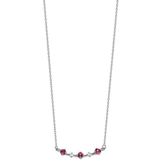 Necklace 18k White Gold Ruby 0.15 ct, 5 Stones 40-42 cm