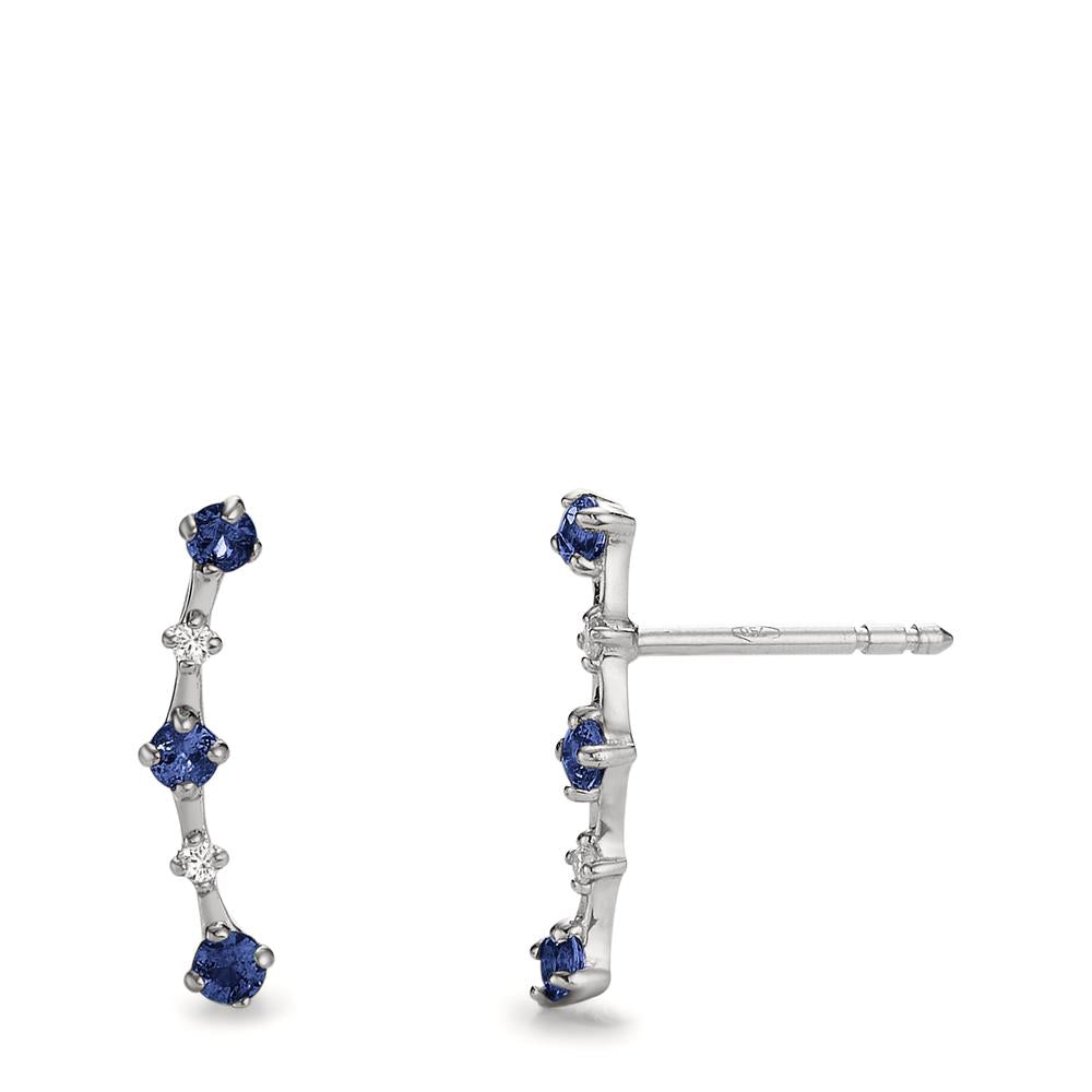 Stud earrings 18k White Gold Sapphire 0.30 ct, 10 Stones