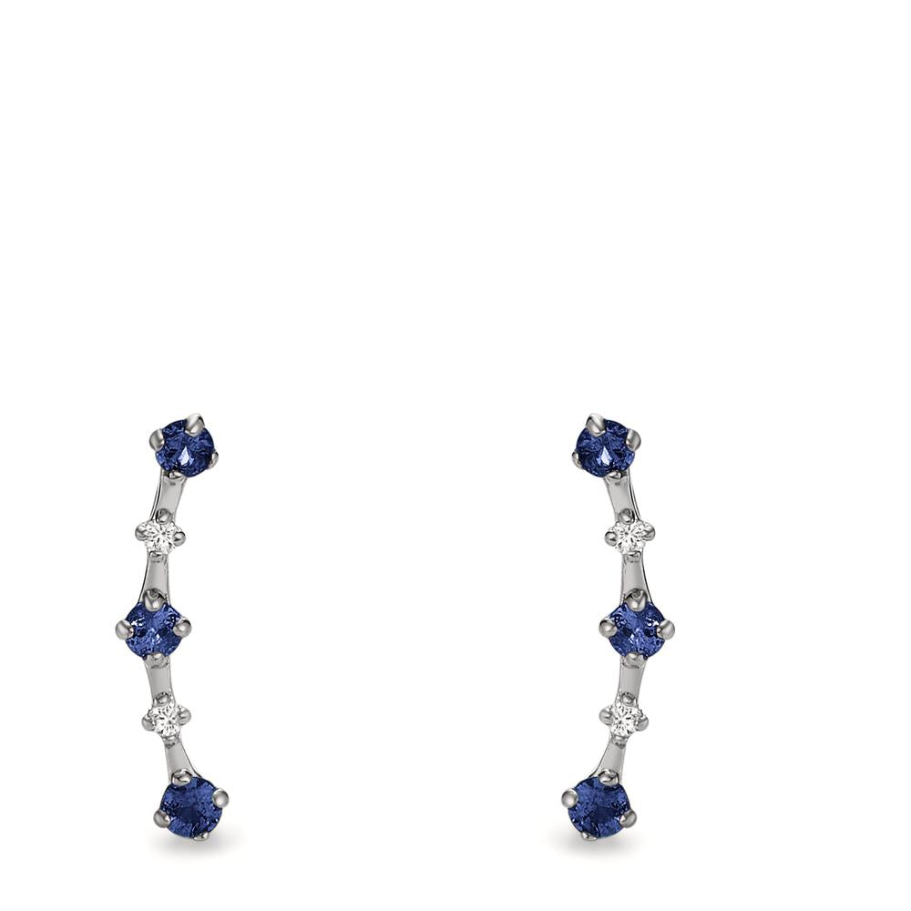 Stud earrings 18k White Gold Sapphire 0.30 ct, 10 Stones