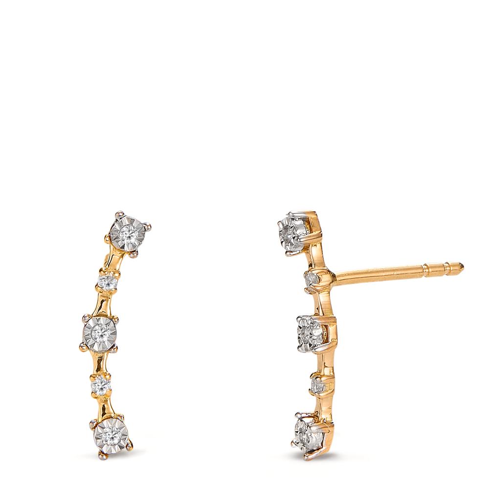 Stud earrings 18k Yellow Gold Diamond 0.092 ct, 10 Stones, w-si