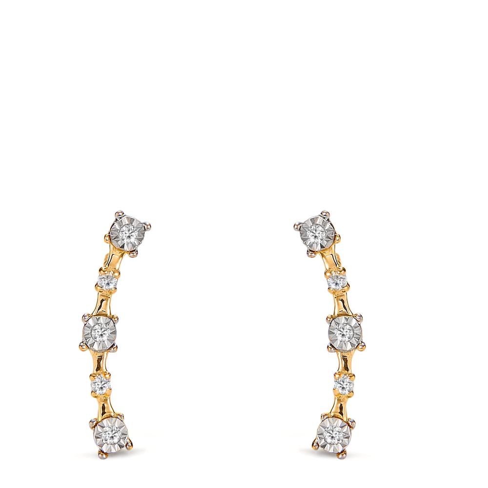 Stud earrings 18k Yellow Gold Diamond 0.092 ct, 10 Stones, w-si