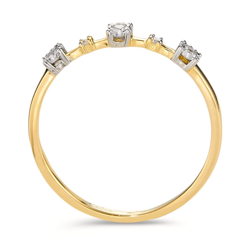 Ring 18k Yellow Gold Diamond 0.046 ct, 5 Stones, w-si