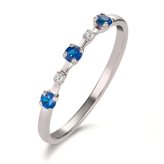 Ring 18k White Gold Sapphire 0.15 ct, 5 Stones