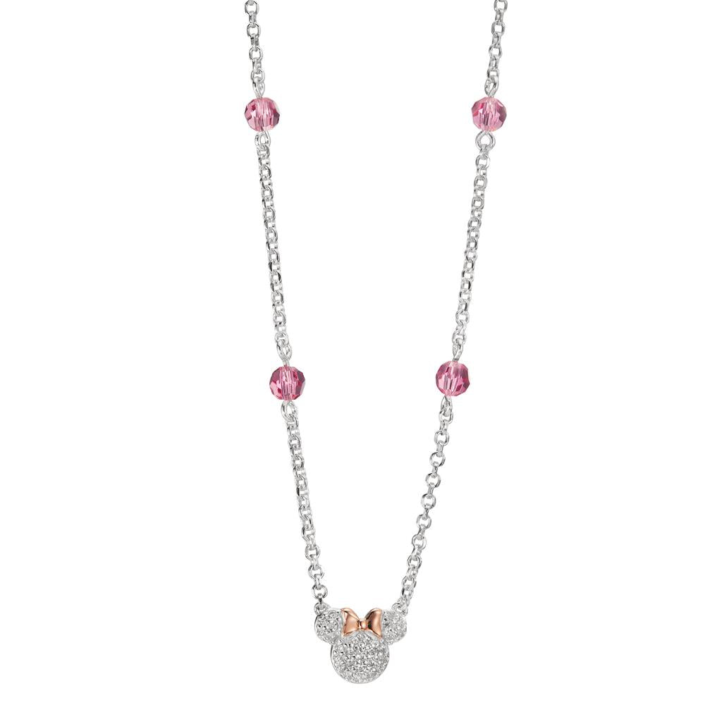 Necklace Silver Zirconia Rose Rose Bicolor 35-40 cm