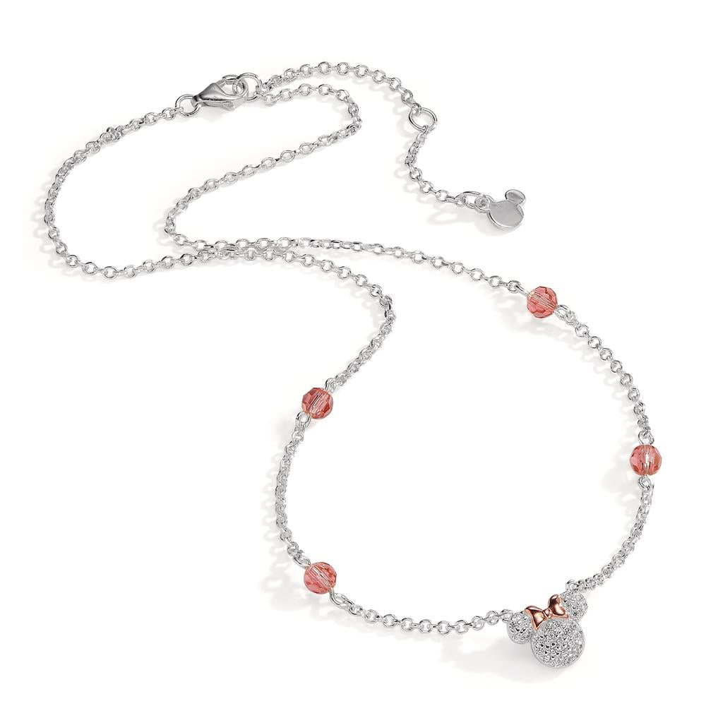 Necklace Silver Zirconia Rose Rose Bicolor 35-40 cm