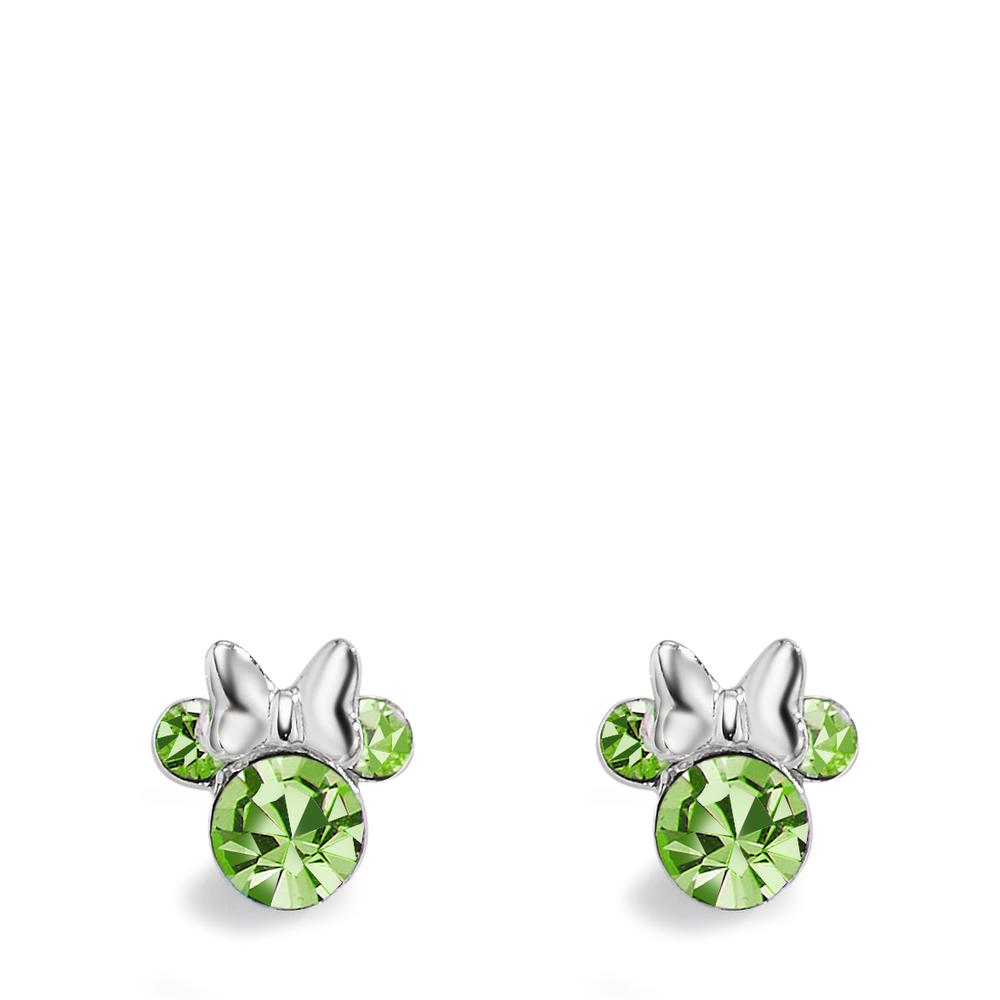 Stud earrings Silver Zirconia Green, 6 Stones Ø6 mm