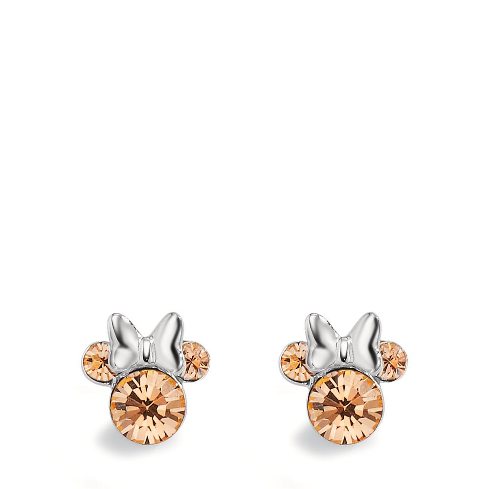 Stud earrings Silver Zirconia Champagne, 6 Stones Ø6 mm