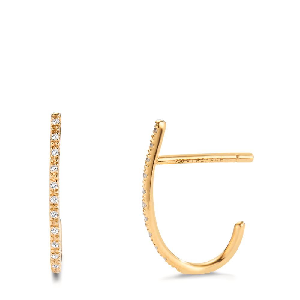 Hoop earrings 18k Yellow Gold Diamond 0.06 ct, 26 Stones, w-si