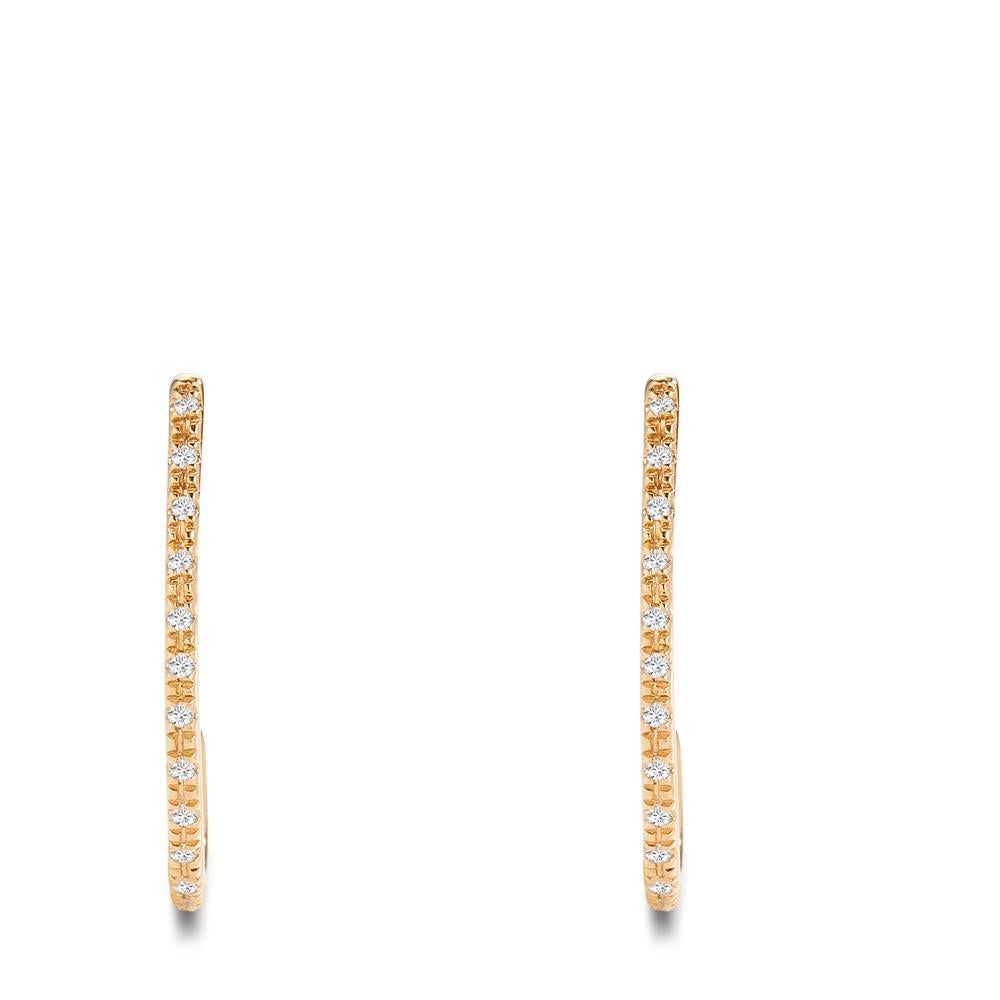 Hoop earrings 18k Yellow Gold Diamond 0.06 ct, 26 Stones, w-si