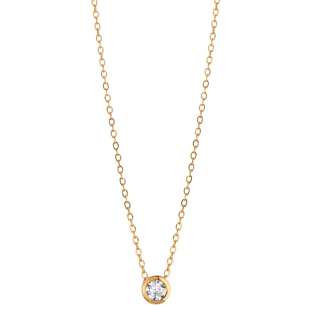 Necklace 18k Yellow Gold Diamond 0.05 ct, w-si 40-42 cm