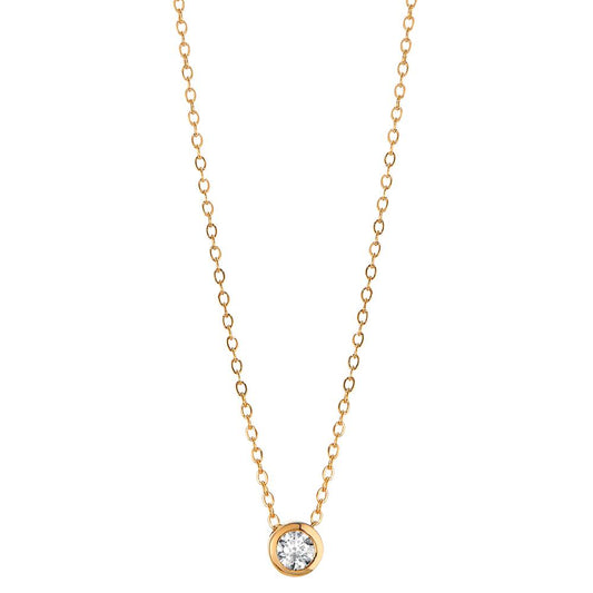 Necklace 18k Yellow Gold Diamond 0.05 ct, w-si 40-42 cm