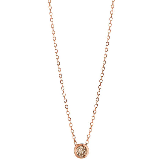 Necklace 18k Red Gold Diamond Cognac, 0.05 ct 40-42 cm