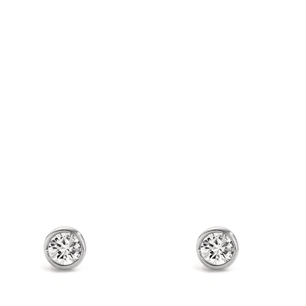 Stud earrings 18k White Gold Diamond 0.10 ct, 2 Stones, w-si Ø3.5 mm