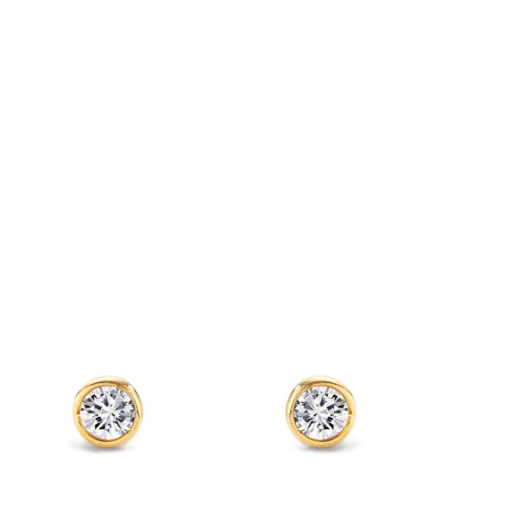 Stud earrings 18k Yellow Gold Diamond 0.10 ct, 2 Stones, w-si Ø3.5 mm