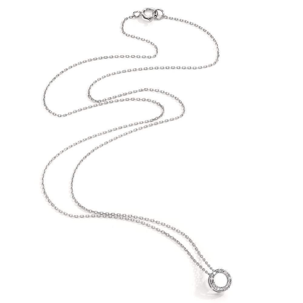 Necklace 18k White Gold Diamond 0.018 ct, 9 Stones, w-si 42 cm