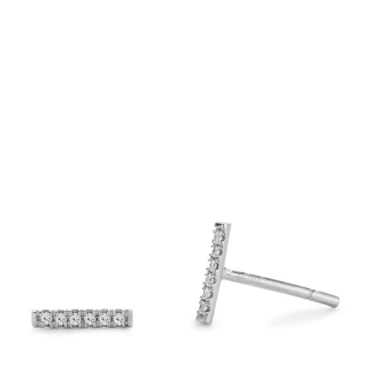 Stud earrings 18k White Gold Diamond 0.05 ct, 12 Stones, w-si