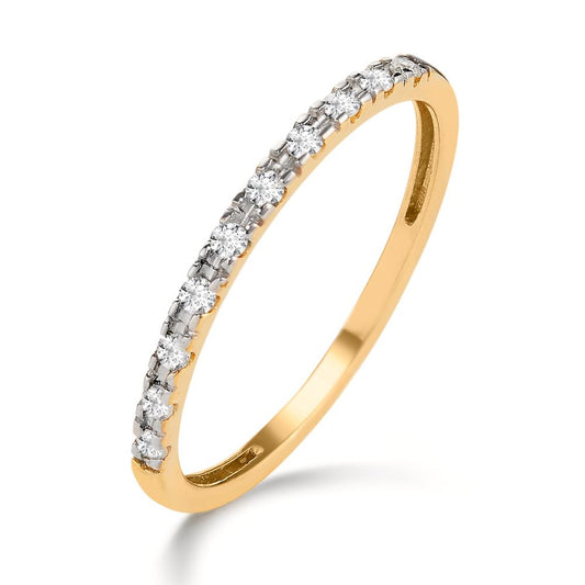 Memory ring 18k Yellow Gold Diamond 0.15 ct, 10 Stones, w-si