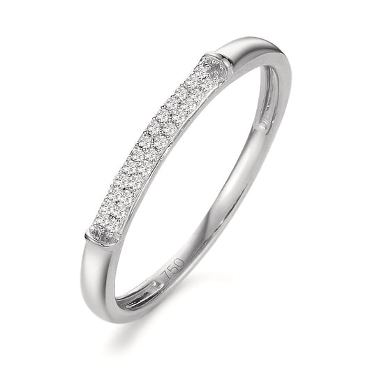 Memory ring 18k White Gold Diamond 0.04 ct, 25 Stones, w-si