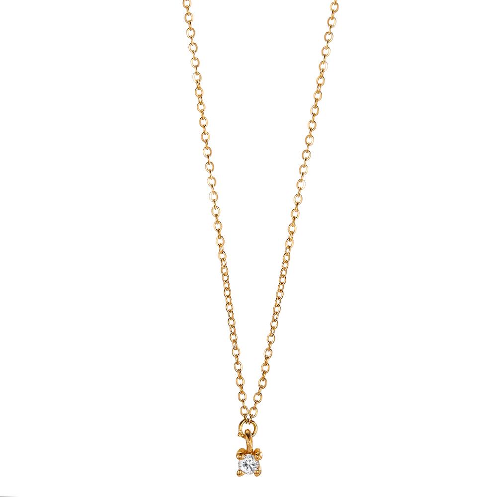 Necklace 18k Yellow Gold Diamond 0.03 ct, w-si 40-42 cm