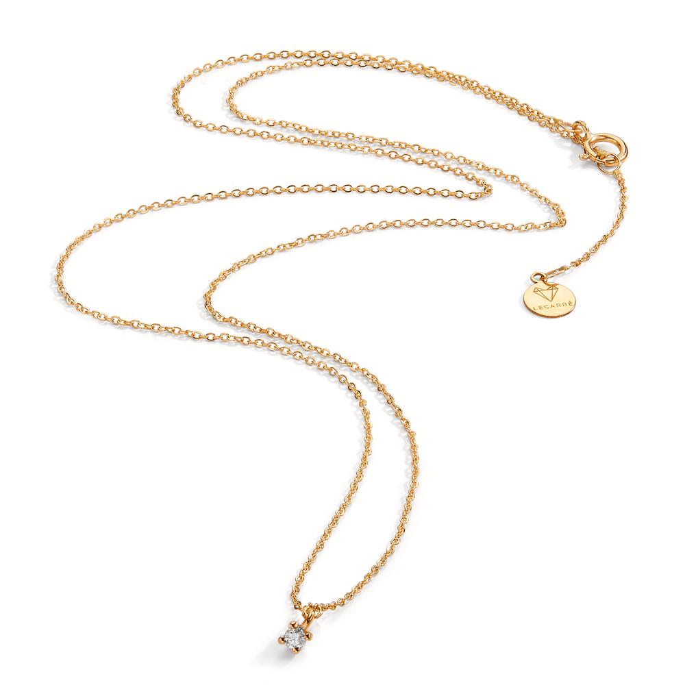 Necklace 18k Yellow Gold Diamond 0.03 ct, w-si 40-42 cm