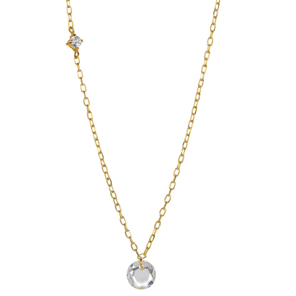 Necklace 18k Yellow Gold Topaz 2 Stones 40-42 cm