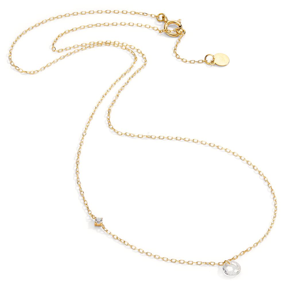 Necklace 18k Yellow Gold Topaz 2 Stones 40-42 cm