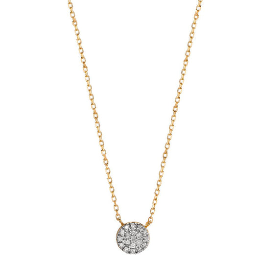 Necklace 18k Yellow Gold Diamond 0.09 ct, w-si 40-42 cm