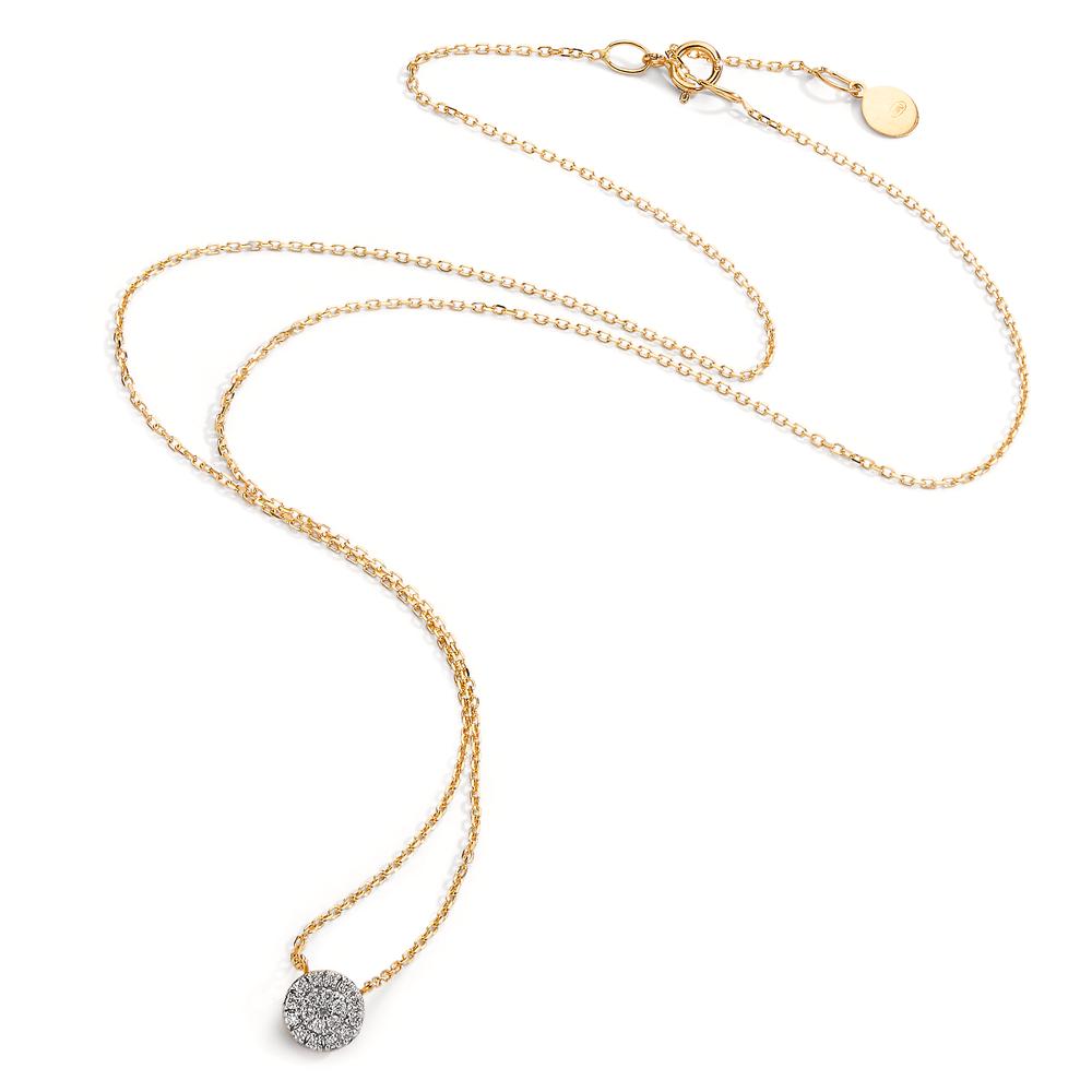 Necklace 18k Yellow Gold Diamond 0.09 ct, w-si 40-42 cm