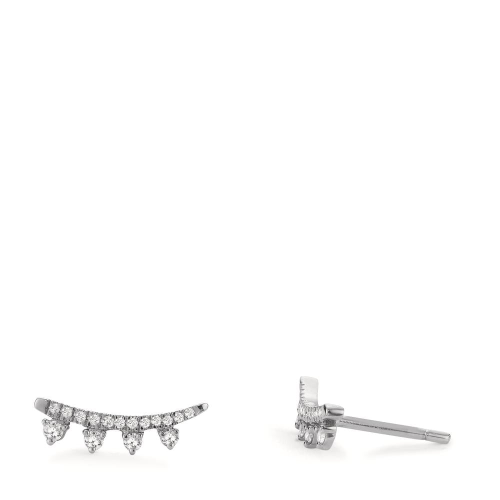 Stud earrings 18k White Gold Diamond 0.19 ct, 30 Stones, w-si