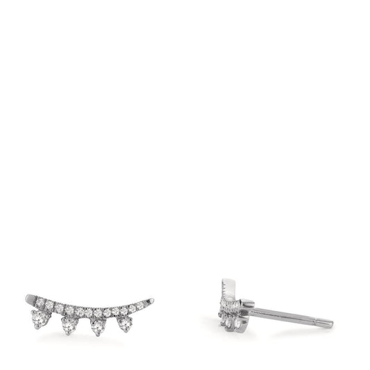 Stud earrings 18k White Gold Diamond 0.19 ct, 30 Stones, w-si