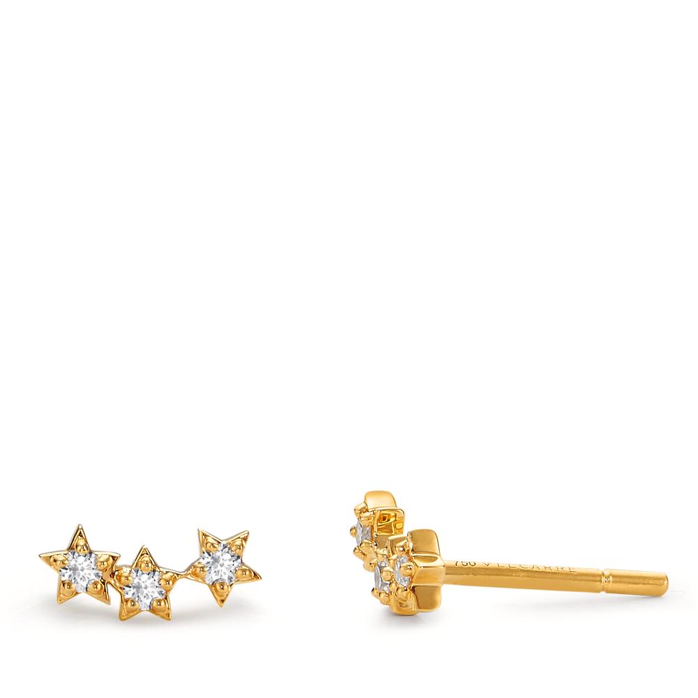 Stud earrings 18k Yellow Gold Diamond 0.11 ct, 6 Stones, w-si