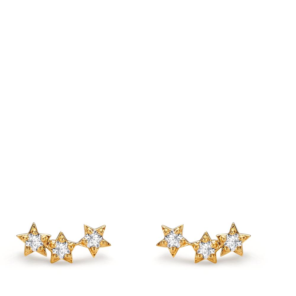 Stud earrings 18k Yellow Gold Diamond 0.11 ct, 6 Stones, w-si